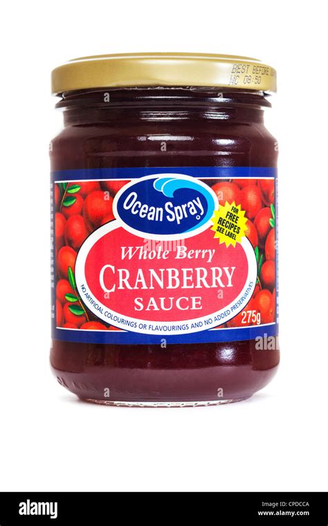 jar  ocean spray cranberry sauce isolated  white  soft shadow