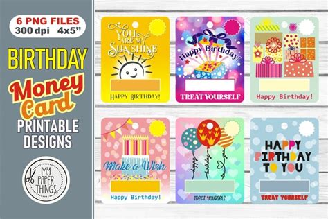 birthday money card png designs