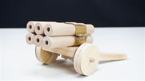 mini woodworking artillery cannon shooting  box   wooden toy car woodworking wooden