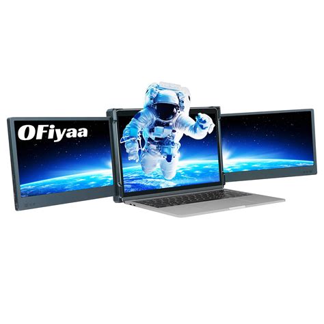 ofiyaa  triple portable monitor laptop screen extender dual display