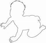 Silhouettes Crawling Baby Vector Outline Coloring Pages sketch template