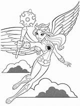 Pages Coloring Dc Superhero Girls Girl Hawkgirl Kids Super Hero Colouring Template Choose Board Hawk sketch template
