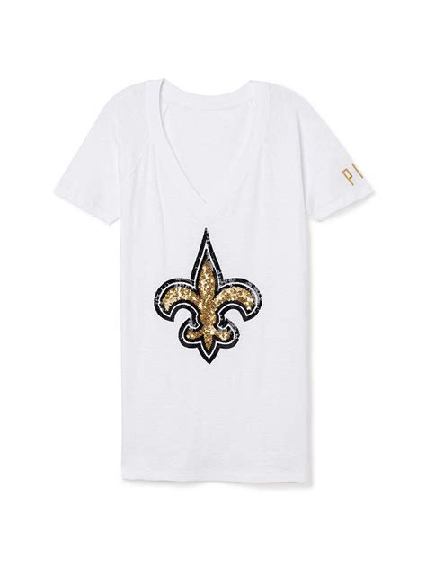 new orleans saints bling v neck tee pink victoria s