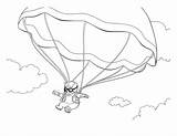 Coloring Parachute Oso sketch template