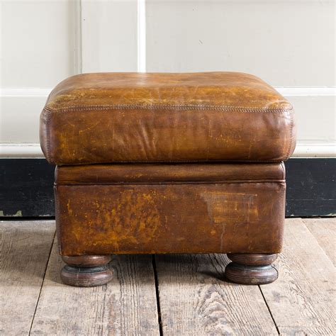 tan leather footstool lassco englands prime resource