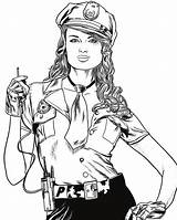 Drawing Rockabilly Police Woman Desenho Sketches Drawings Women Sketch Getdrawings Choose Board sketch template