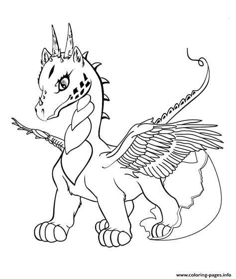 cute baby dragon coloring pages printable