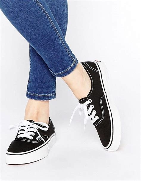 vans authentic classic black  white lace  trainers asos vans authentic outfit vans