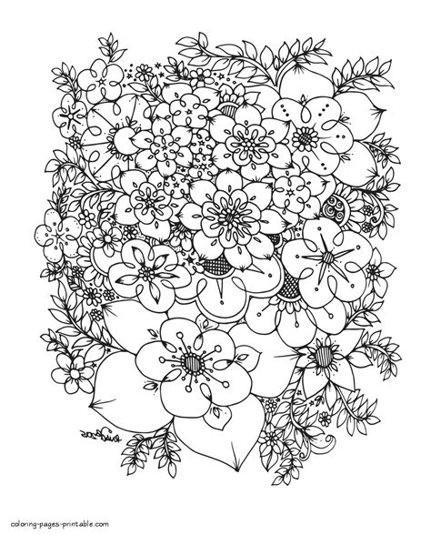 cute coloring pages  adults flowers hallatorp
