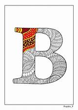Alphabet Coloring Pages Henna Zentangle Doodle Letter Colour Abc Adult Request Something Order Custom Made Just sketch template