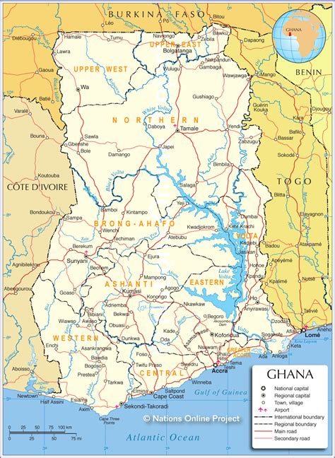 political map  ghana nations  project