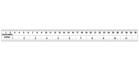 ruler clipart black  white printable ruler actual size