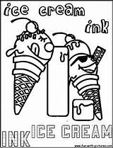 Ice Cream Coloring Pages Alphabet Ink sketch template