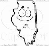 Illinois State Happy Cartoon Clipart Outlined Character Coloring Vector Thoman Cory Royalty Collc0121 Clipartof sketch template