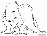Dumbo Baby Coloring Pages Disneyclips Template Funstuff sketch template