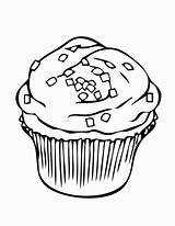 Cupcake Coloring Pages Printable Cupcakes Cake Drawing Clipart Sprinkles Muffin Kids Simple Cute Line Print Colouring Color 8dca Cliparts Book sketch template