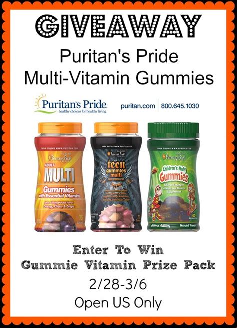 puritans pride multi vitamin gummies giveaway ends  fyi  tina