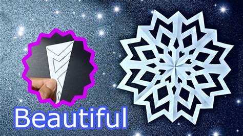 Beautiful Snowflake Out Of Paper And How To Make Paper Snowflake Youtube
