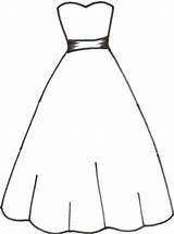 Dress Coloring Pages Dresses Wedding Outline Template Paper Printable Templates Doll Card Kids Clipart Color Sheets Robe Print Skabeloner Silhouette sketch template