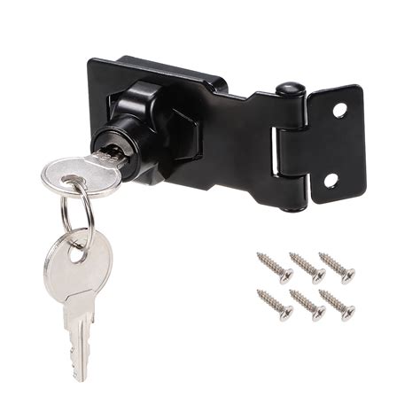 keyed hasp locks zinc alloy twist knob keyed locking hasp  screws  door keyed