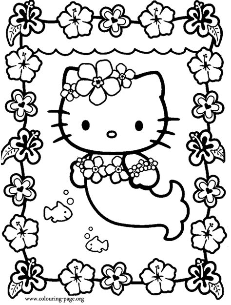 kitty  kitty dressed   mermaid coloring page