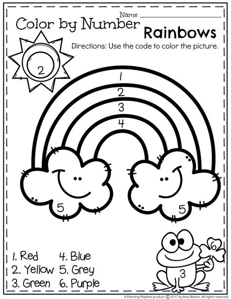 rainbow color  number  kids  coloring