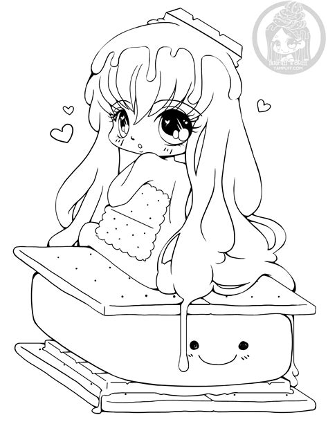 anime chibi coloring pages sketch coloring page