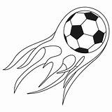 Soccer Ball Flaming Flame Illustration Fast Flat Vector Football Fire sketch template