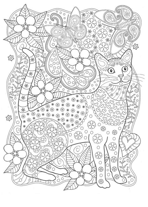 cat  butterflies coloring pages