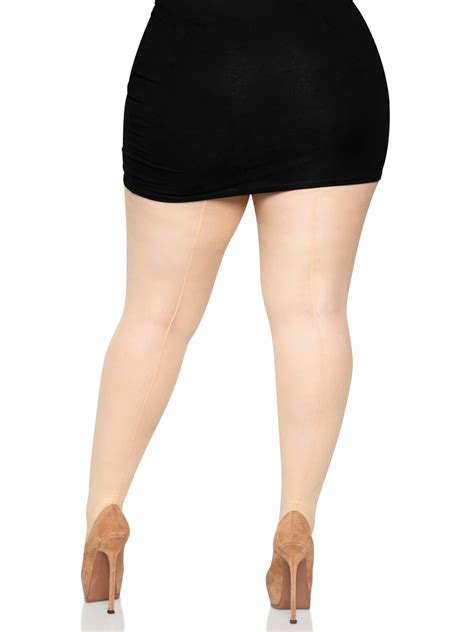 sheer backseam pantyhose womens plus size hosiery leg avenue