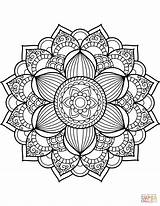 Mandala Coloring Flower Template sketch template