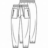 Broek Wijde Knipmode Klassieke Patroon Patronen sketch template