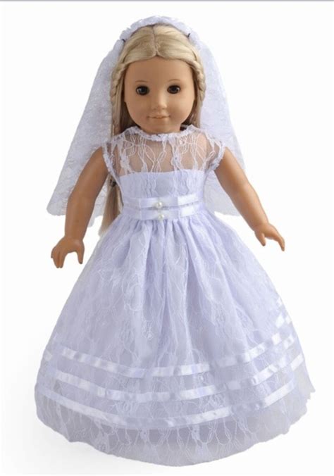 2016 New Style Popular 18 Inch American Girl Doll White Clothes Dress