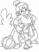 Hanuman Coloring Pages Bal Angry Colouring Kids Color Getdrawings Getcolorings sketch template