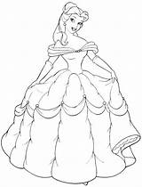Princess Outline Drawing Coloring Getdrawings Pages Bell sketch template