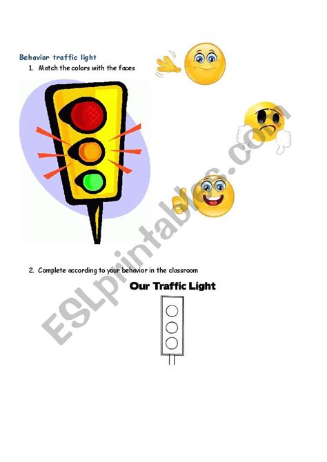 Behavior Traffic Light 7 Pages Esl Worksheet By