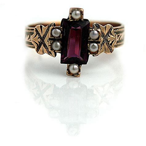 Antique Tourmaline Ring Victorian Engagement Ring 14k Rose Etsy