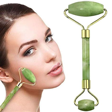 natural face jade roller anti aging beauty jade facial roller double