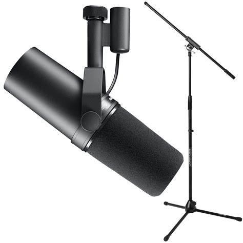shure smb cardioid dynamic microphone  tripod mic stand fixed length boom  ebay