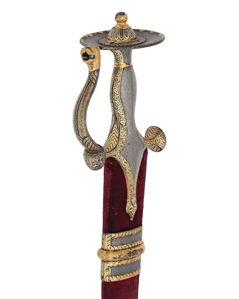 bonhams a mughal gold koftgari steel hilted sword tulwar with