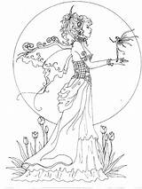 Coloring Pages Fairy Amy Brown Book Forest Elf Fantasy Mythical Mystical Nymph Fae Elves Fairies Wings Adult Faries Pixie Sprite sketch template