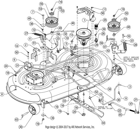 troy bilt tb hydro tractor akt  parts diagram  deck