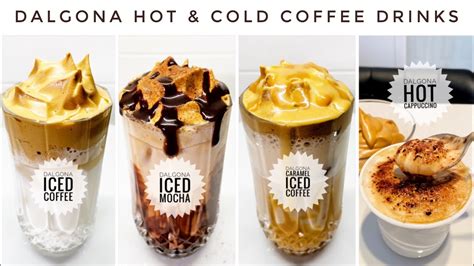 Dalgona Hot And Cold Coffee Drinks Whipped Coffee 4 Ways