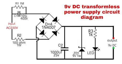 dc tranformerless power supply circuit diagram circuit diagram power supply circuit