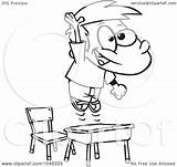 Jumping School Desk Boy Outline Cartoon His Over Clip Toonaday Illustration Royalty Rf Clipart Ron Leishman 2021 sketch template