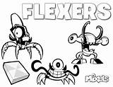 Flexers Mixels Coloring Series Pages Tribe Pdf sketch template