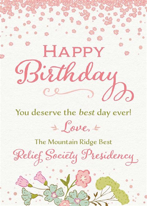 relief society custom birthday card lds relief society card etsy lds