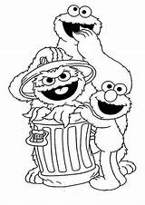 Elmo Cookie Coloring Pages Monster Sesame Street Oscar Garbage Getdrawings sketch template