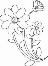 Flower Line Drawing Flowers Drawings Clip Clipart Draw Peace Cliparts Sign Coloring Transparent Designs Floral Book Patterns Pages Library Computer sketch template