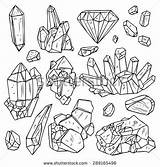 Minerals Clipart Crystal Drawing Crystals Mineral Vector Stock Hipster Draw Geometric Drawn Hand Collection Clip Shutterstock Set Elements Tattoo Vectors sketch template